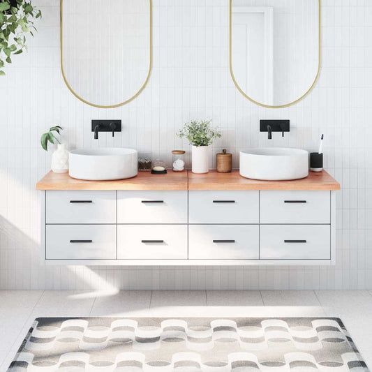 Bathroom Countertop Light Brown 180x50x(2-4)cm Treated Solid Wood