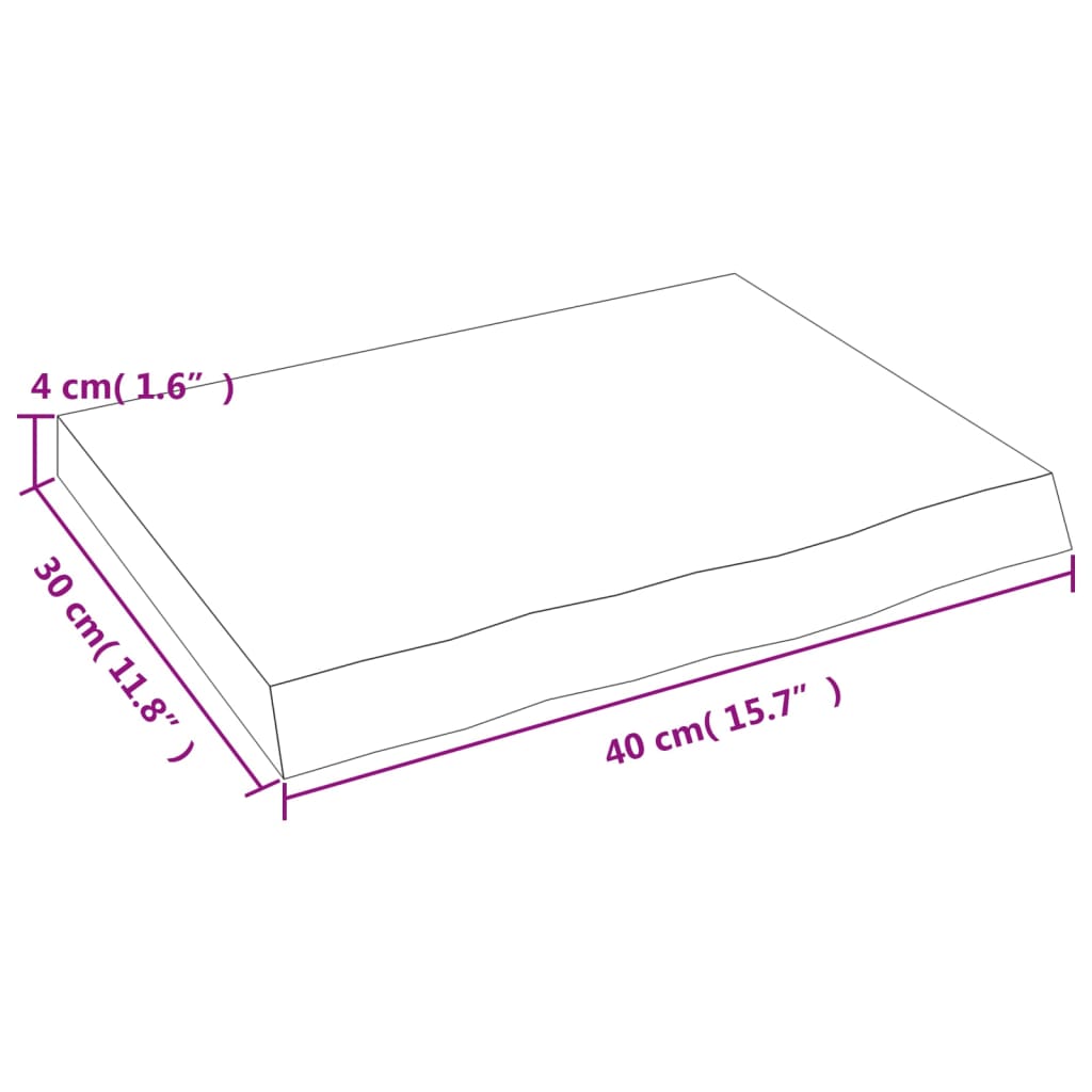 Bathroom Countertop Dark Brown 40x30x(2-4) cm Treated Solid Wood