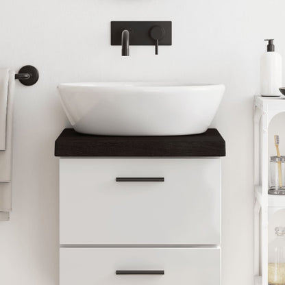 Bathroom Countertop Dark Brown 40x30x(2-6) cm Treated Solid Wood