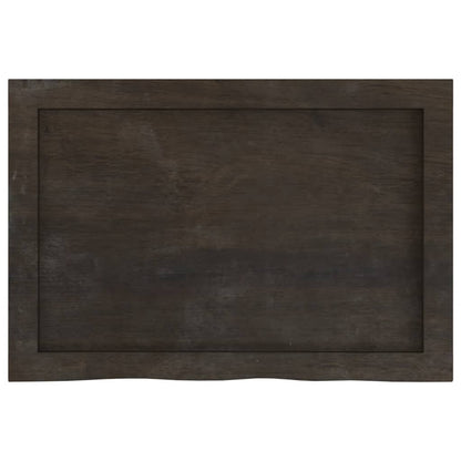 Bathroom Countertop Dark Brown 60x40x(2-4) cm Treated Solid Wood