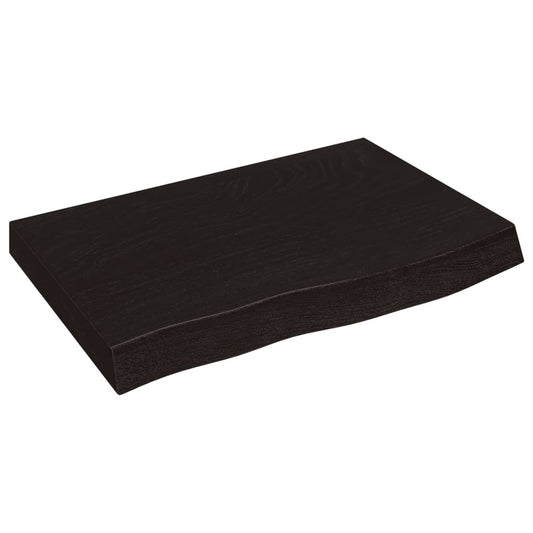 Bathroom Countertop Dark Brown 60x50x(2-4) cm Treated Solid Wood