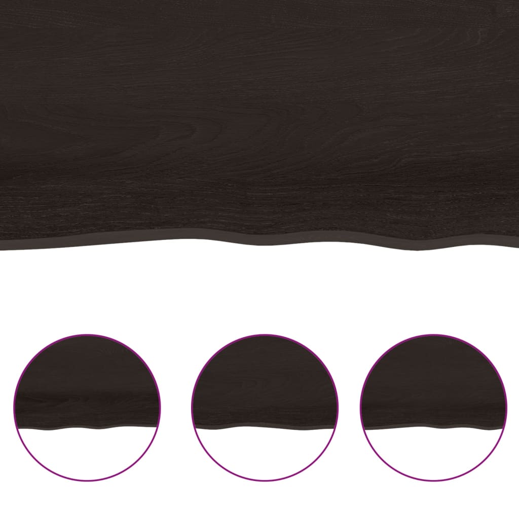 Bathroom Countertop Dark Brown 80x60x(2-6) cm Treated Solid Wood