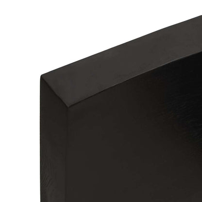 Bathroom Countertop Dark Brown 100x40x(2-6) cm Treated Solid Wood