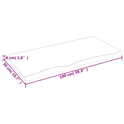 Bathroom Countertop Dark Brown 100x50x(2-4) cm Treated Solid Wood
