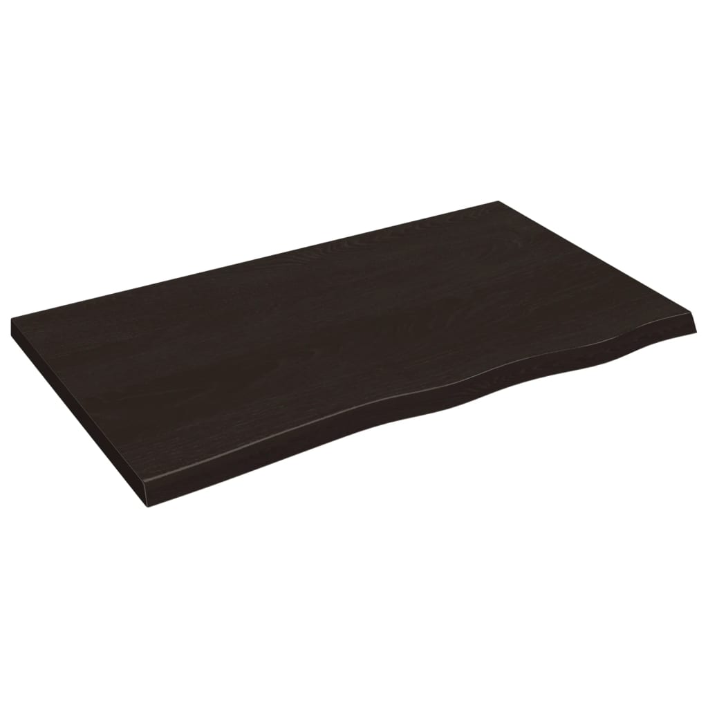 Bathroom Countertop Dark Brown 100x60x(2-4) cm Treated Solid Wood