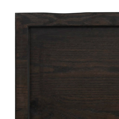 Bathroom Countertop Dark Brown 100x60x(2-4) cm Treated Solid Wood
