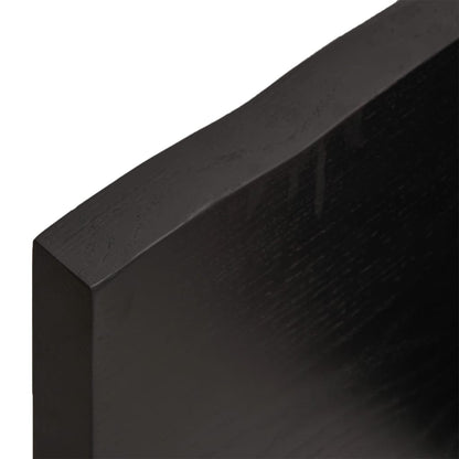 Bathroom Countertop Dark Brown 100x60x(2-4) cm Treated Solid Wood