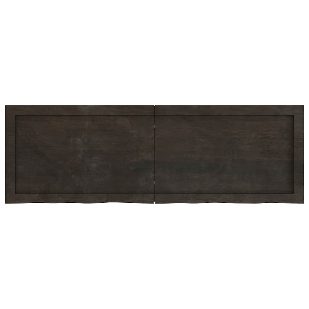 Bathroom Countertop Dark Brown 120x40x(2-6) cm Treated Solid Wood