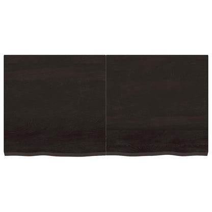Bathroom Countertop Dark Brown 120x60x(2-4) cm Treated Solid Wood