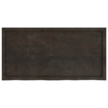 Bathroom Countertop Dark Brown 120x60x(2-6) cm Treated Solid Wood
