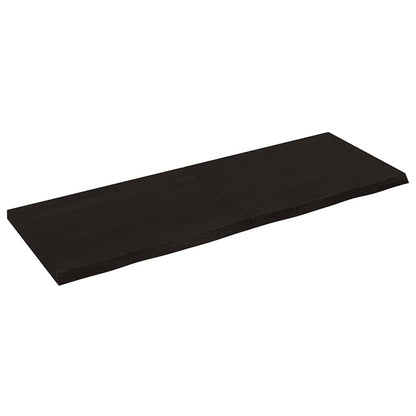 Bathroom Countertop Dark Brown 140x50x(2-4) cm Treated Solid Wood