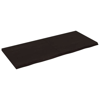 Bathroom Countertop Dark Brown 140x60x(2-4) cm Treated Solid Wood