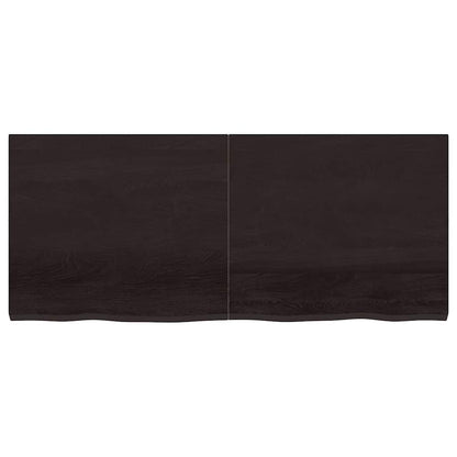 Bathroom Countertop Dark Brown 140x60x(2-4) cm Treated Solid Wood