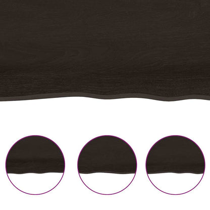 Bathroom Countertop Dark Brown 140x60x(2-4) cm Treated Solid Wood