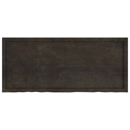Bathroom Countertop Dark Brown 140x60x(2-6) cm Treated Solid Wood