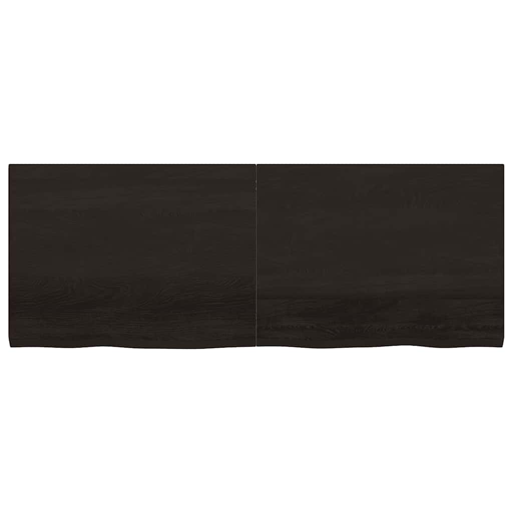 Bathroom Countertop Dark Brown 160x60x(2-4) cm Treated Solid Wood