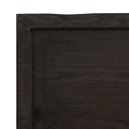 Bathroom Countertop Dark Brown 200x50x(2-4) cm Treated Solid Wood