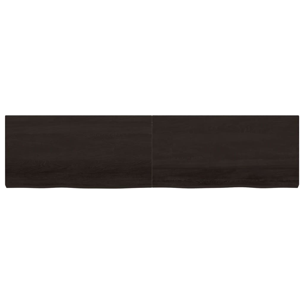 Bathroom Countertop Dark Brown 200x50x(2-6) cm Treated Solid Wood