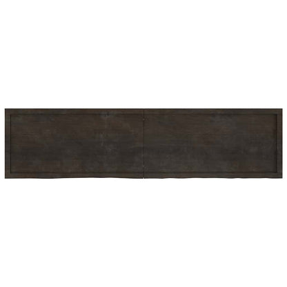 Bathroom Countertop Dark Brown 200x50x(2-6) cm Treated Solid Wood