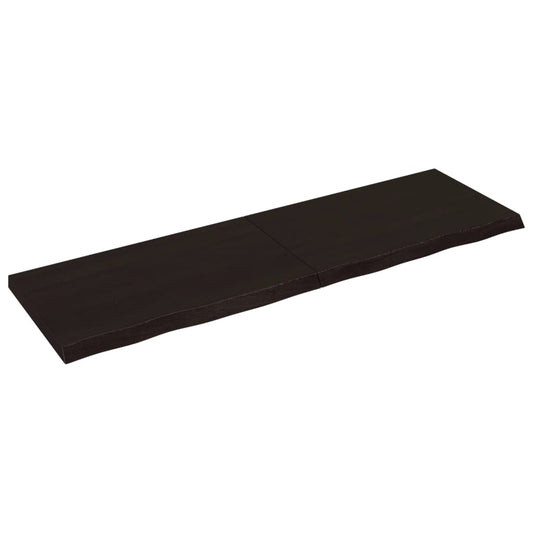 Bathroom Countertop Dark Brown 200x60x(2-6) cm Treated Solid Wood