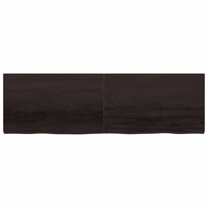 Bathroom Countertop Dark Brown 200x60x(2-6) cm Treated Solid Wood