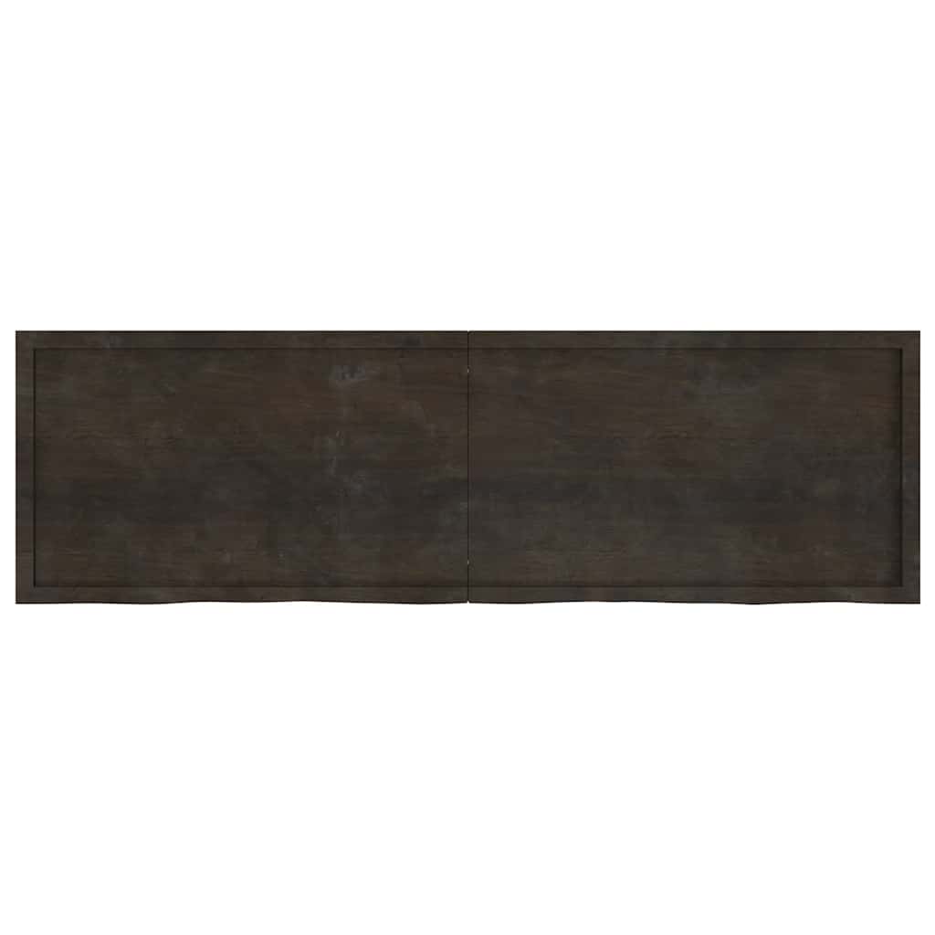 Bathroom Countertop Dark Brown 200x60x(2-6) cm Treated Solid Wood