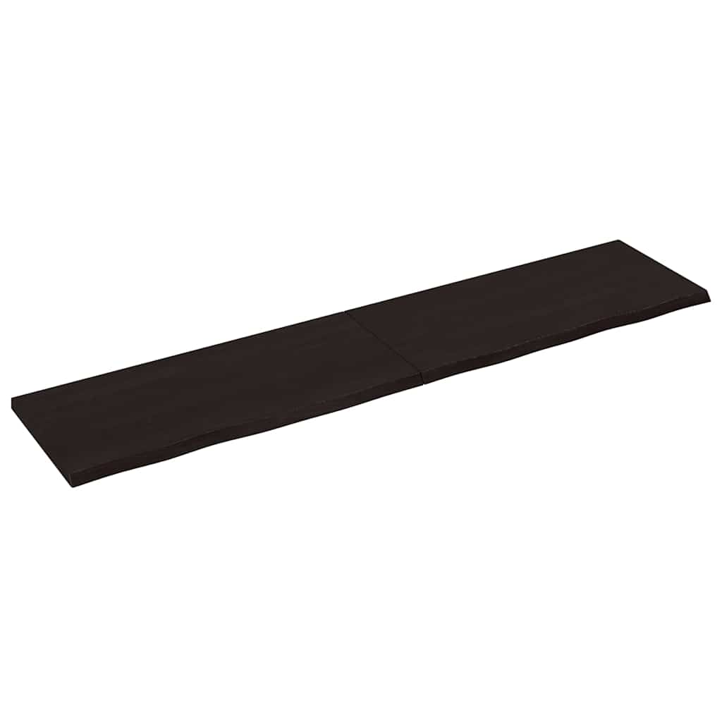 Bathroom Countertop Dark Brown 220x50x(2-4) cm Treated Solid Wood