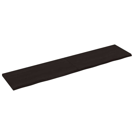 Bathroom Countertop Dark Brown 220x50x(2-4) cm Treated Solid Wood