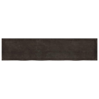 Bathroom Countertop Dark Brown 220x50x(2-4) cm Treated Solid Wood