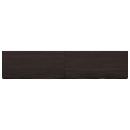 Bathroom Countertop Dark Brown 220x50x(2-4) cm Treated Solid Wood