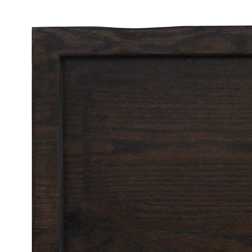 Bathroom Countertop Dark Brown 220x60x(2-4) cm Treated Solid Wood