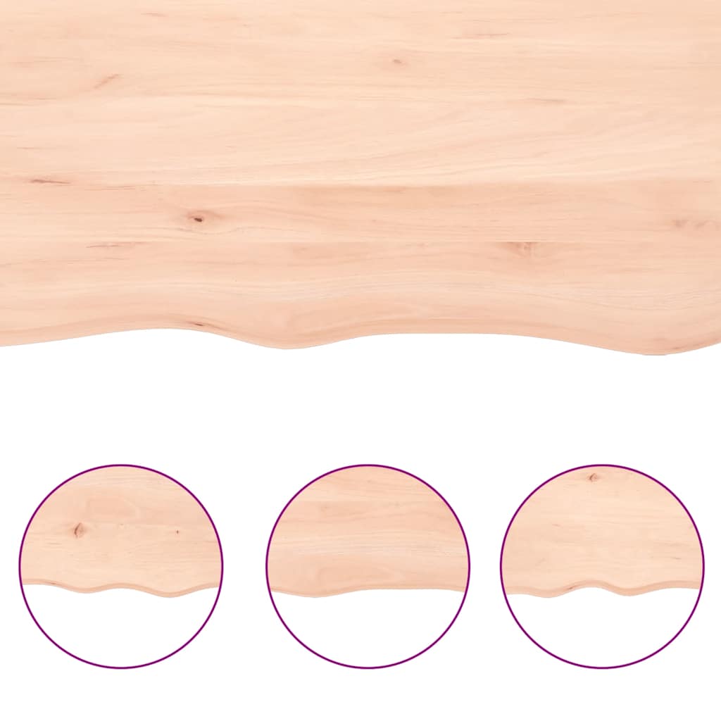 Table Top 80x40x(2-6) cm Untreated Solid Wood Oak