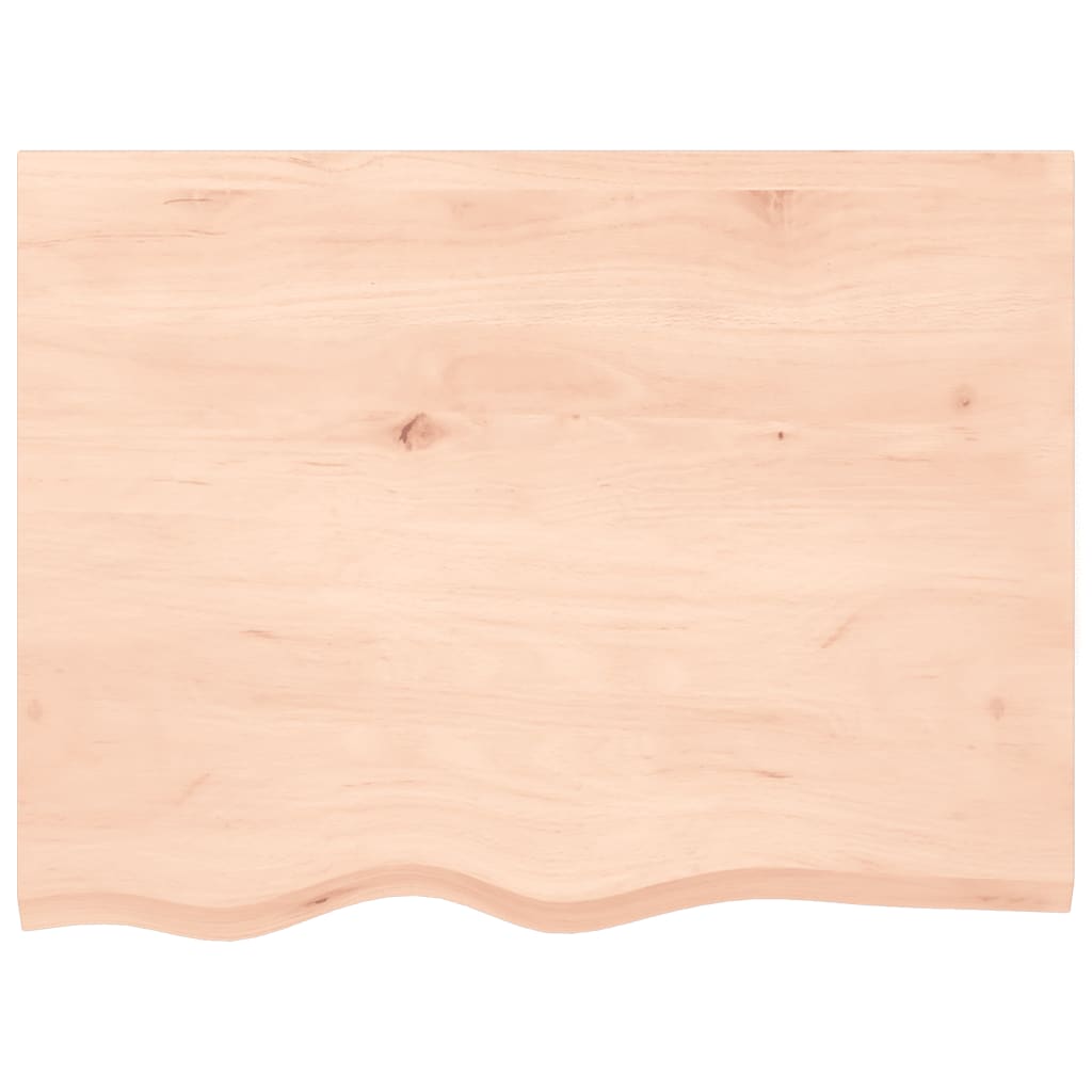 Table Top 80x60x2 cm Untreated Solid Wood Oak