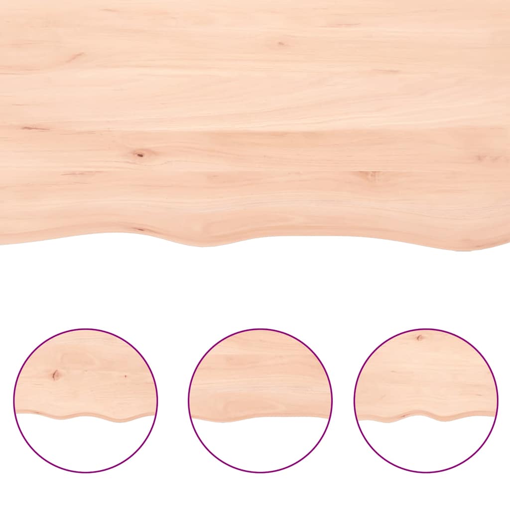 Table Top 120x60x(2-6) cm Untreated Solid Wood Oak