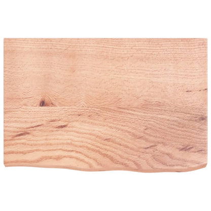 Table Top Light Brown 60x40x(2-4) cm Treated Solid Wood Oak
