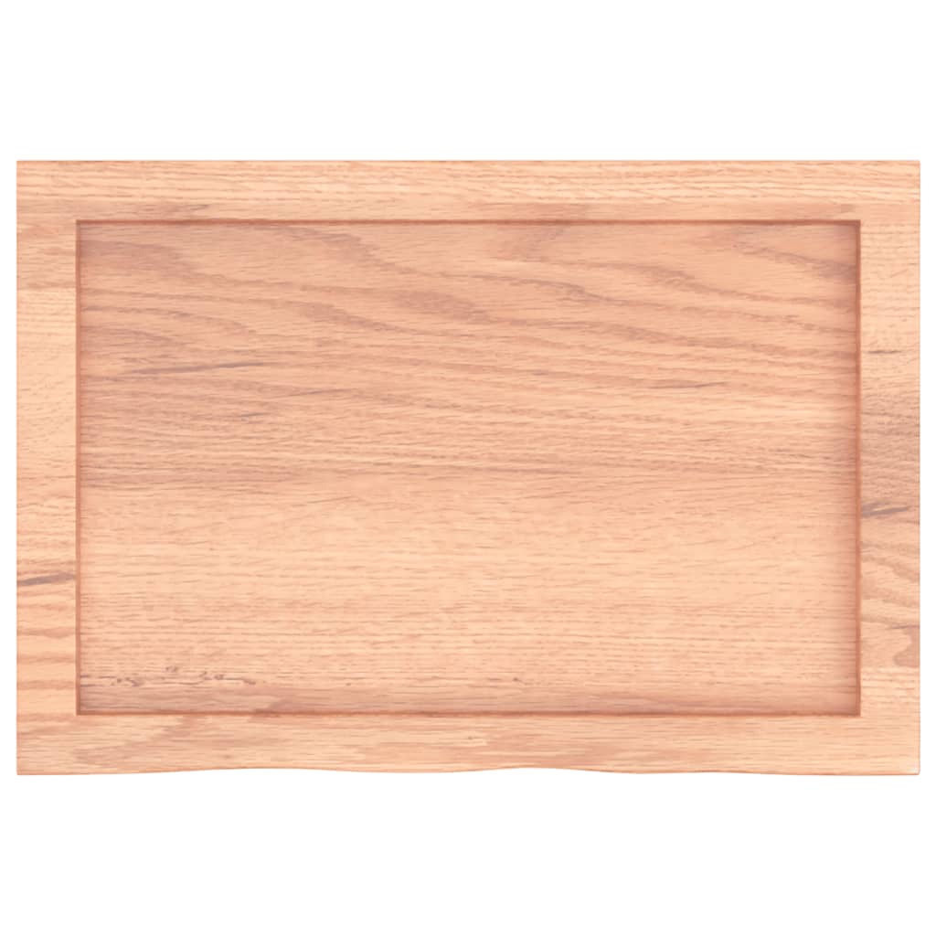 Table Top Light Brown 60x40x(2-4) cm Treated Solid Wood Oak