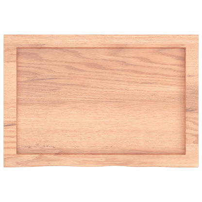 Table Top Light Brown 60x40x(2-4) cm Treated Solid Wood Oak