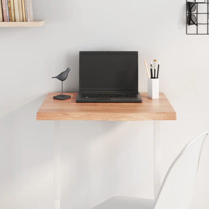 Table Top Light Brown 60x40x(2-4) cm Treated Solid Wood Oak