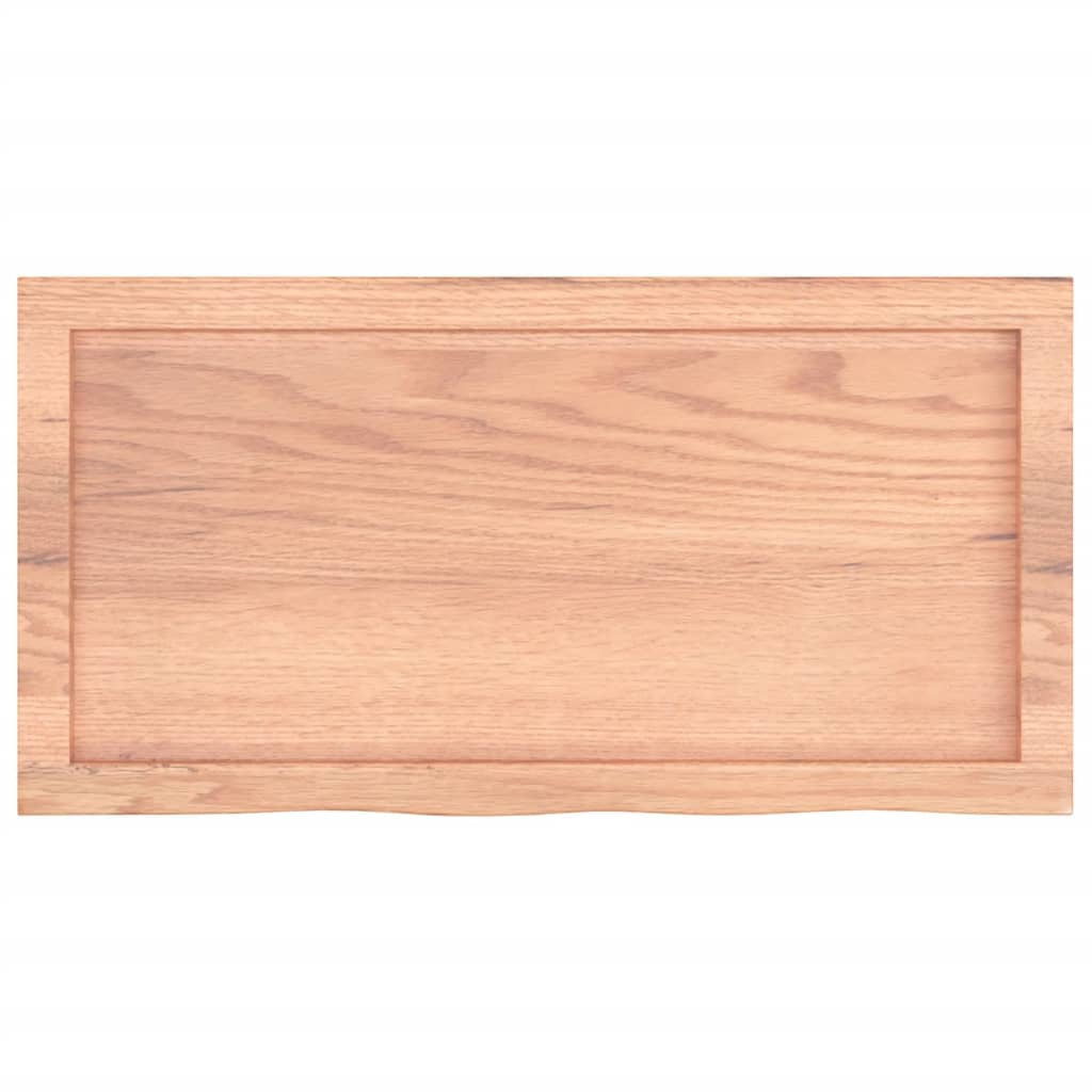 Table Top Light Brown 80x40x(2-6) cm Treated Solid Wood Oak