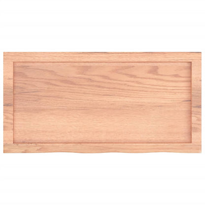Table Top Light Brown 80x40x(2-6) cm Treated Solid Wood Oak