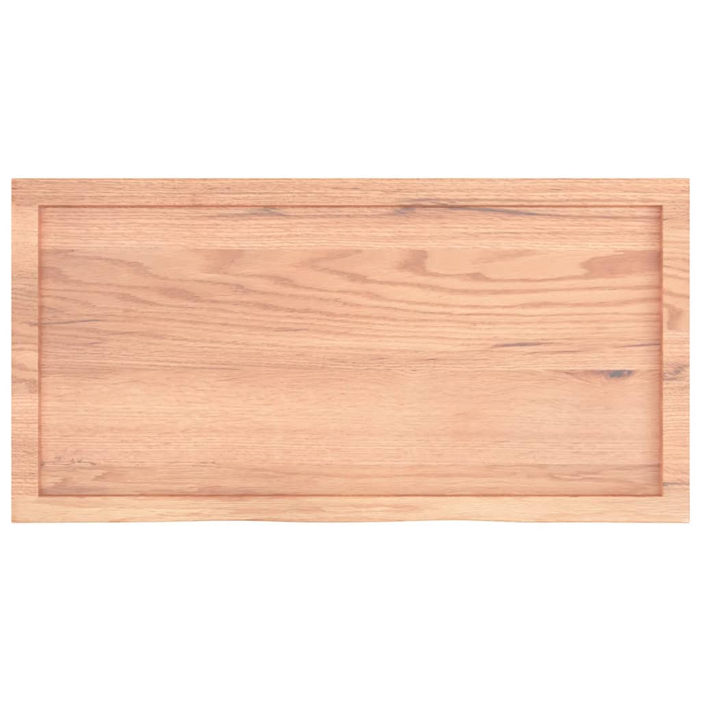 Table Top Light Brown 100x50x(2-4) cm Treated Solid Wood Oak