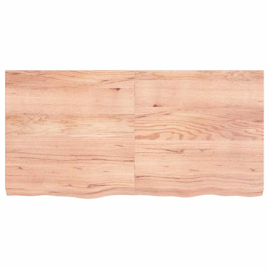 Table Top Light Brown 120x60x(2-6) cm Treated Solid Wood Oak