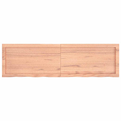 Table Top Light Brown 140x40x(2-4) cm Treated Solid Wood Oak