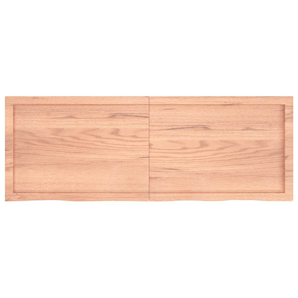 Table Top Light Brown 140x50x(2-4) cm Treated Solid Wood Oak