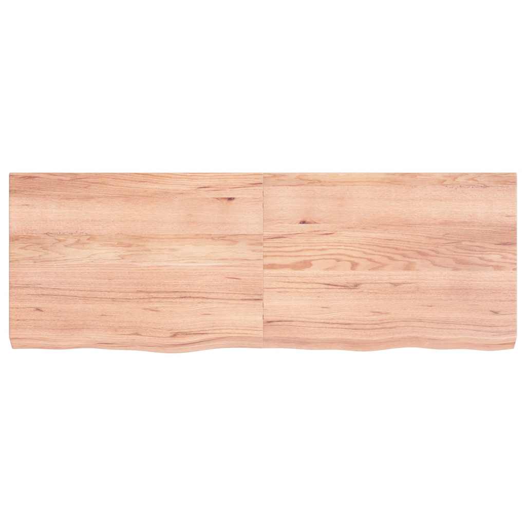 Table Top Light Brown 140x50x(2-6) cm Treated Solid Wood Oak