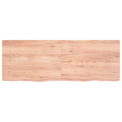 Table Top Light Brown 140x50x(2-6) cm Treated Solid Wood Oak