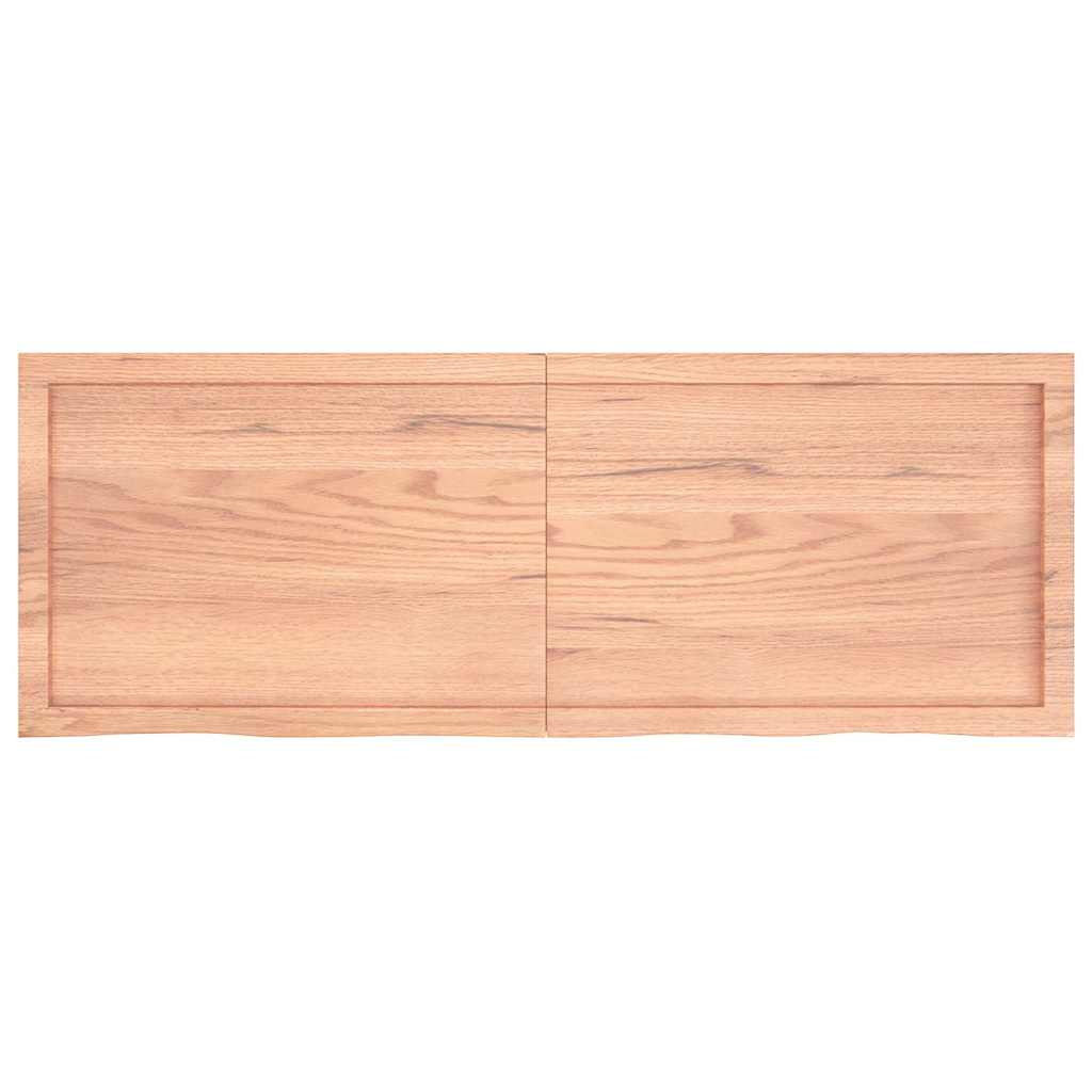 Table Top Light Brown 140x50x(2-6) cm Treated Solid Wood Oak