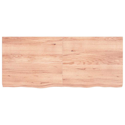 Table Top Light Brown 140x60x(2-6) cm Treated Solid Wood Oak