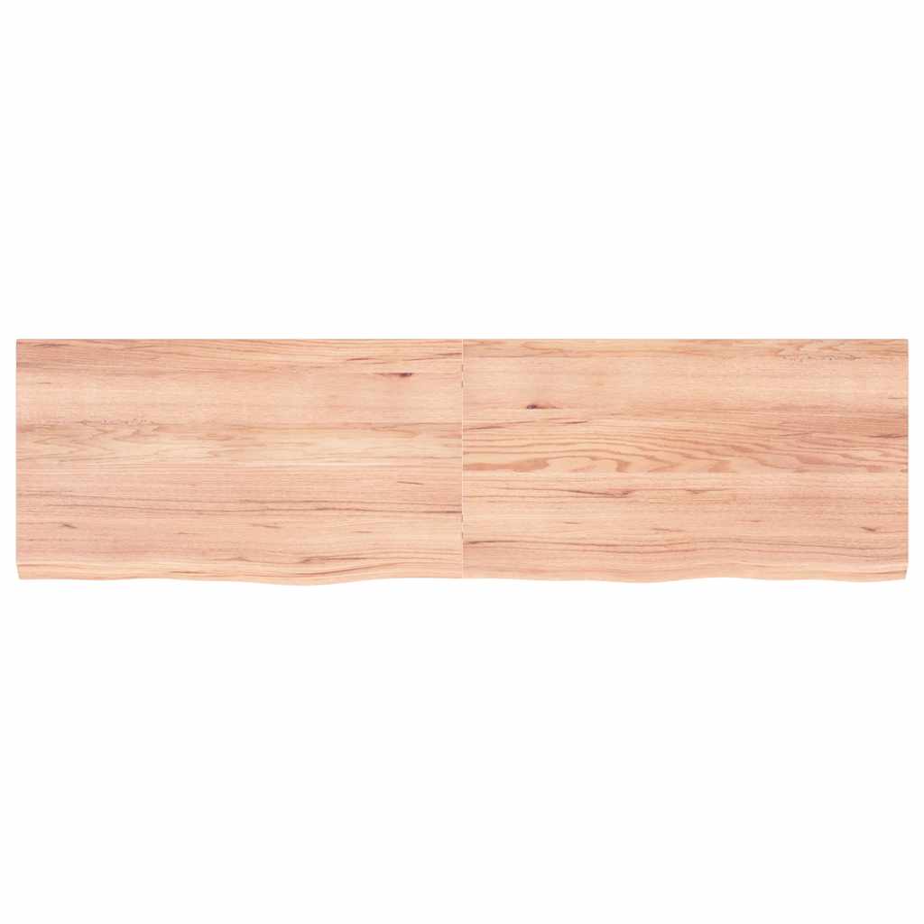 Table Top Light Brown 180x50x(2-4) cm Treated Solid Wood Oak