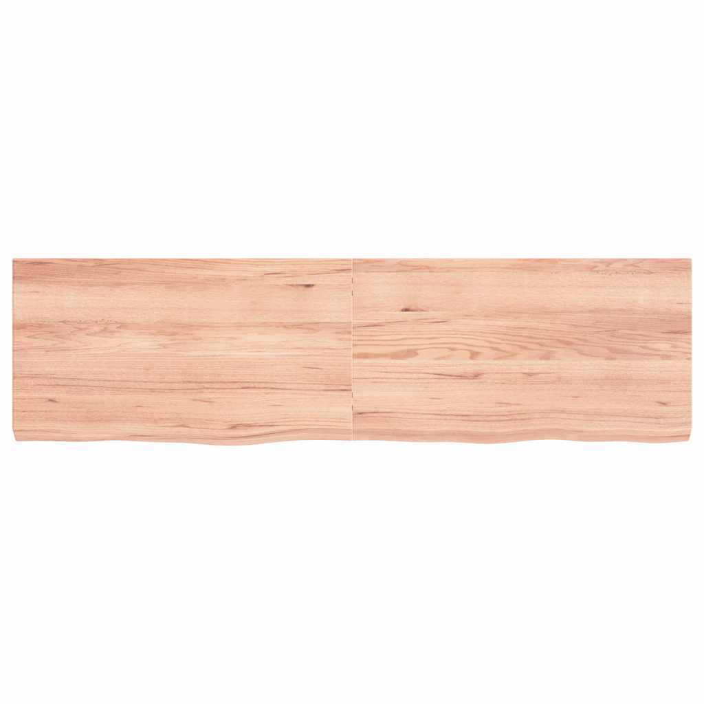 Table Top Light Brown 180x50x(2-6) cm Treated Solid Wood Oak